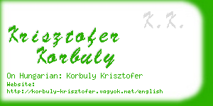 krisztofer korbuly business card